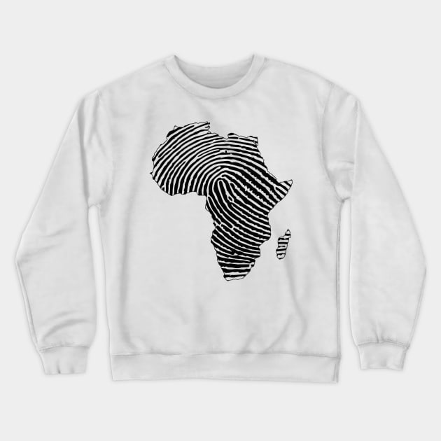 Africa, Africa Fingerprint, Black History, Black Girl Magic, Black Lives Matter Crewneck Sweatshirt by UrbanLifeApparel